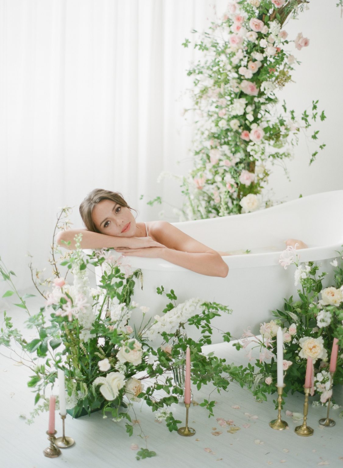 Soft Bridal Boudoir with a Milk Bath The White Wren